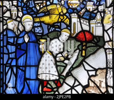 York Minster, vitrail du 15th siècle Banque D'Images