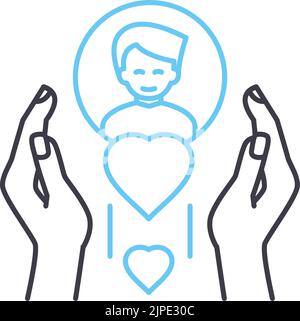 icône de ligne de fierté, symbole de contour, illustration vectorielle, signe de concept Illustration de Vecteur