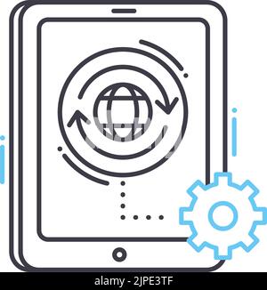 icône de ligne de configuration de connexion internet, symbole de contour, illustration vectorielle, signe de concept Illustration de Vecteur