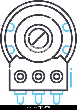 icône de ligne de résistance variable, symbole de contour, illustration vectorielle, signe de concept Illustration de Vecteur