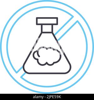 icône de ligne de produits chimiques non toxiques, symbole de contour, illustration vectorielle, signe de concept Illustration de Vecteur