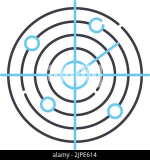 icône de ligne radar, symbole de contour, illustration vectorielle, signe de concept Illustration de Vecteur