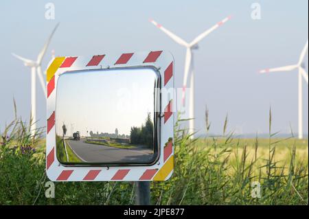 ALLEMAGNE, énergie éolienne, éoliennes avec éolienne / DEUTSCHLAND, Schleswig-Holstein, Reußenkoog, Windkraftanlagen Banque D'Images
