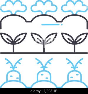 icône de ligne de ferme végétale, symbole de contour, illustration vectorielle, signe de concept Illustration de Vecteur