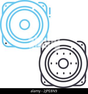 icône de ligne de haut-parleurs, symbole de contour, illustration vectorielle, signe de concept Illustration de Vecteur