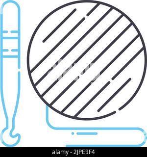 crochet et fils en crochet icône de ligne, symbole de contour, illustration vectorielle, signe de concept Illustration de Vecteur