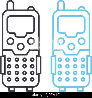 icône de ligne de radio talkie-walkie, symbole de contour, illustration vectorielle, signe de concept Illustration de Vecteur