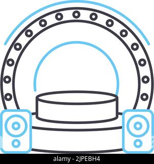 icône de ligne de scène, symbole de contour, illustration vectorielle, signe de concept Illustration de Vecteur