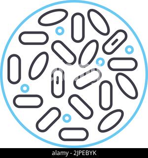 icône de ligne probiotique, symbole de contour, illustration vectorielle, signe de concept Illustration de Vecteur