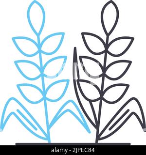 icône de ligne de grain, symbole de contour, illustration vectorielle, signe de concept Illustration de Vecteur