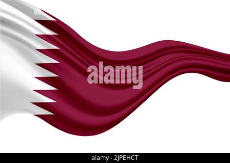 Drapeau du Qatar signe réaliste pour le design le jour de l'indépendance ou d'autres vacances d'état .Qatar jour national, Qatar jour de l'indépendance , 18 décembre . Banque D'Images