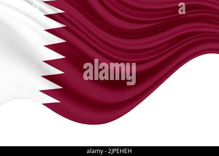 Drapeau du Qatar signe réaliste pour le design le jour de l'indépendance ou d'autres vacances d'état .Qatar jour national, Qatar jour de l'indépendance , 18 décembre . Banque D'Images