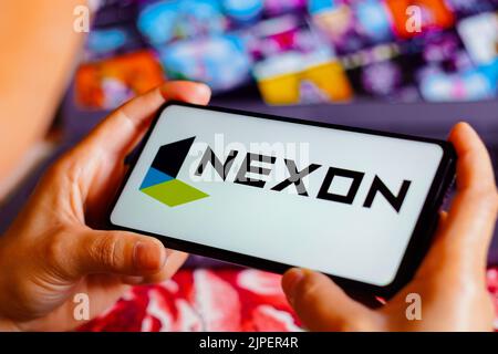 Brésil. 17th août 2022. Dans cette illustration, le logo Nexon s'affiche sur l'écran d'un smartphone. (Photo de Rafael Henrique/SOPA Images/Sipa USA) crédit: SIPA USA/Alay Live News Banque D'Images