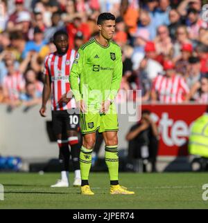 13 août 2022 - Brentford v Manchester United - Premier League - Gtech Community Stadium Christiano Ronaldo de Manchester United lors du match de la Premier League au Gtech Community Stadium, Londres. Image : Mark pain / Alamy Live News Banque D'Images