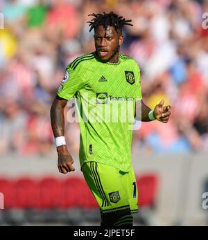 13 août 2022 - Brentford v Manchester United - Premier League - Gtech Community Stadium Fred de Manchester United lors du match de la Premier League au Gtech Community Stadium, Londres. Image : Mark pain / Alamy Live News Banque D'Images