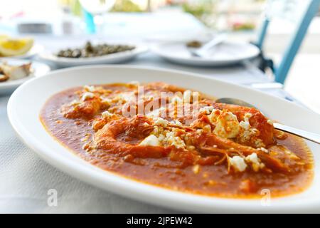plat de pieuvre au restaurant grec Banque D'Images