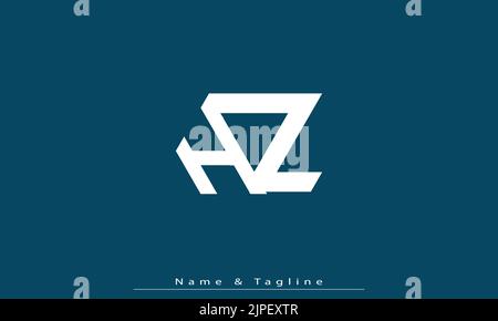 Lettres de l'alphabet initiales Monogram logo HZ , ZH Illustration de Vecteur