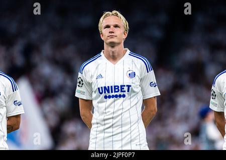 Copenhague, Danemark. 16th, août 2022. Victor Kristiansen du FC Copenhagen vu lors du match de qualification de l'UEFA Champions League entre le FC Copenhagen et Trabzonspir à Parken à Copenhague. (Crédit photo: Gonzales photo - Dejan Obretkovic). Banque D'Images