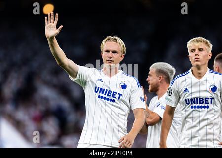Copenhague, Danemark. 16th, août 2022. Victor Kristiansen du FC Copenhagen vu lors du match de qualification de l'UEFA Champions League entre le FC Copenhagen et Trabzonspir à Parken à Copenhague. (Crédit photo: Gonzales photo - Dejan Obretkovic). Banque D'Images