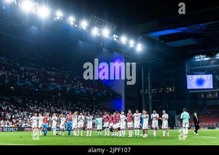 Copenhague, Danemark. 16th, août 2022. Les joueurs du FC Copenhagen vus après le match de qualification de l'UEFA Champions League entre le FC Copenhagen et Trabzonspir à Parken à Copenhague. (Crédit photo: Gonzales photo - Dejan Obretkovic). Banque D'Images
