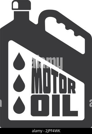 Cartouche en plastique de l'icône monochrome isolée de l'huile moteur. Bouteille vectorielle d'huile pour machines automobiles Illustration de Vecteur