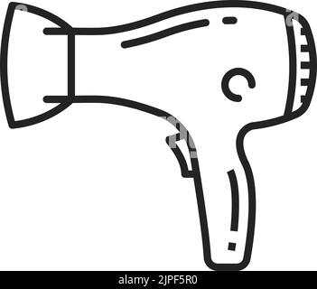 Icône de ligne fine vectorielle pour sèche-cheveux. Appareils ménagers et de soins personnels Illustration de Vecteur