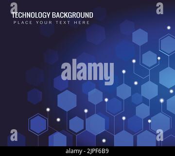 Technologie blockchain. Concept moderne et futuriste de la technologie HEXAGON bleu Illustration de Vecteur