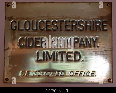 Plaques de laiton, Gloucestershire Cider Company Limited - Siège social - HP Bulmer Banque D'Images