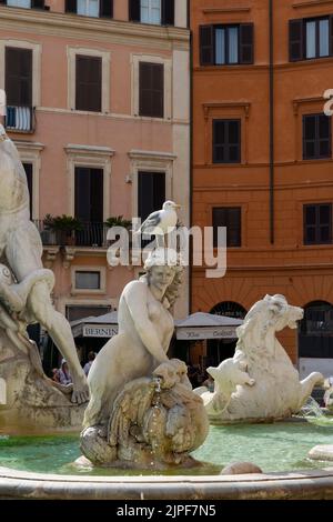 Neptune font à la place Navona, Rome Banque D'Images