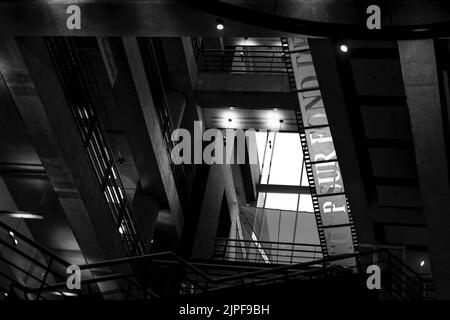 Photos créatives en noir et blanc d'un pavillon universitaire à Montréal Banque D'Images