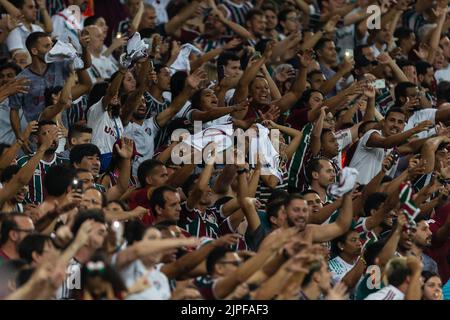 Rio de Janeiro, Brésil. 17th août 2022. SUPPORTERS; FANS de Fluminense pendant le match entre Fluminense et Fortaleza dans le cadre de Copa do Brasil 2022 au stade Maracana sur 17 août 2022 à Rio de Janeiro, Brésil. Crédit : Ruano Carneiro/Carneiro Images/Alay Live News Banque D'Images