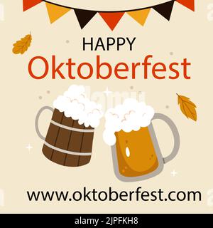 Illustration vectorielle de la mise en place des posts instagram Flat oktoberfest Illustration de Vecteur