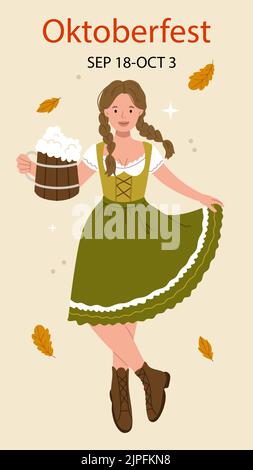 Flat oktoberfest instagram stories Set Illustration vectorielle Illustration de Vecteur