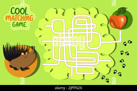 Jeu éducatif assorti pour les enfants. Activité pour les enfants et les tout-petits avant l'école. Illustration de Vecteur