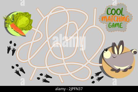 Jeu éducatif assorti pour les enfants. Activité pour les enfants et les tout-petits avant l'école. Illustration de Vecteur