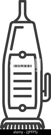 Tondeuse à cheveux coupe électrique isolée icône de contour des tondeuses. Rasoir électrique vectoriel rétro pour le visage, la barbe et la moustache. Appareil de coupe avec lames coupantes coupantes. Tondeuse pour coiffeur Illustration de Vecteur