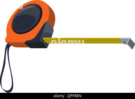 Mètre-ruban ou outil de mesure, équipement de mesure de menuiserie et de construction, icône vectorielle plate. Ruban de mesure à rétraction automatique, équipement d'artisanat et d'ingénierie Illustration de Vecteur
