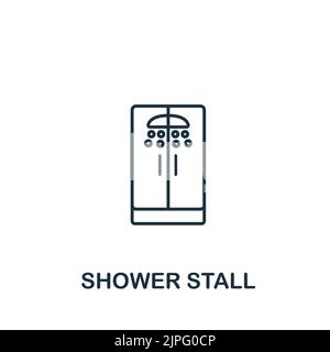 Icône de calage de la douche. Line simple douche Stinl icône pour les modèles, la conception web et les infographies Illustration de Vecteur