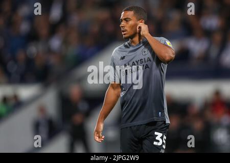 West Bromwich, Royaume-Uni. 17th août 2022. Andy Rinomhota #35 de Cardiff City pendant le match à West Bromwich, Royaume-Uni le 8/17/2022. (Photo de Gareth Evans/News Images/Sipa USA) Credit: SIPA USA/Alay Live News Banque D'Images