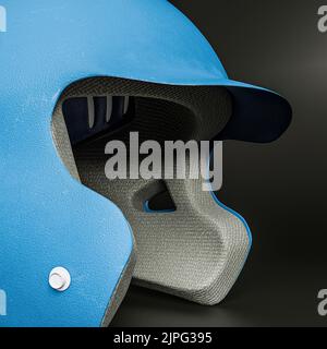 casque de base-ball isolé sur fond noir 3d illustration Banque D'Images