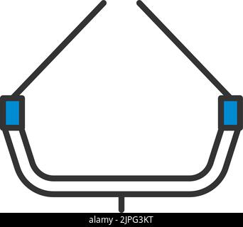 Icône de siège alpiniste. Contour gras modifiable avec Color Fill Design. Illustration vectorielle. Illustration de Vecteur