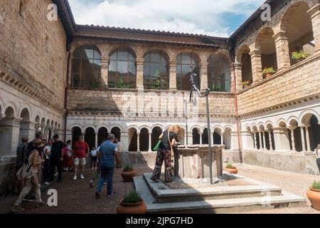 Subiaco, Latium - août 2022 - Monastère de Santa Scolastica, un des 12 fondé par Saint Benoît Banque D'Images