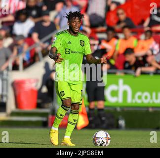 13 août 2022 - Brentford v Manchester United - Premier League - Gtech Community Stadium Fred de Manchester United lors du match de la Premier League au Gtech Community Stadium, Londres. Image : Mark pain / Alamy Live News Banque D'Images