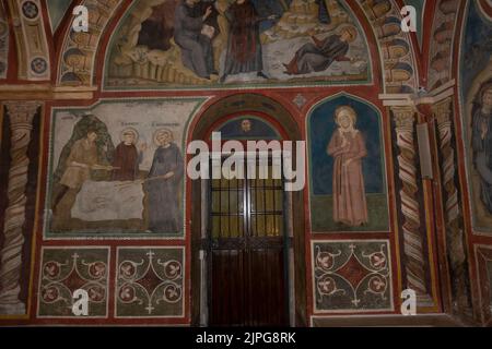 Subiaco, Italie - août 2022 - Fresco dans le monastère de l'ordre de San Benedetto Benedictin Banque D'Images