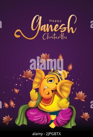 Heureux Ganesh Chatuthi salutations. Vecteur illustration design. Illustration de Vecteur