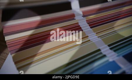 Ventilateurs de palette dans différentes nuances de couleurs multicolores et ombres Banque D'Images