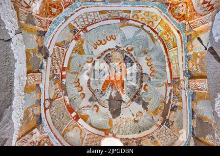 Peintures en plein air dans les grottes de la vallée d'Ihlara. Agacalti Kilise. Cappadoce, Turquie Banque D'Images