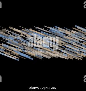 Ligne de vitesse géométrique abstraite formes et grille de torches multicolores sur fond noir isolé dans les pistes lumineuses centrales Banque D'Images