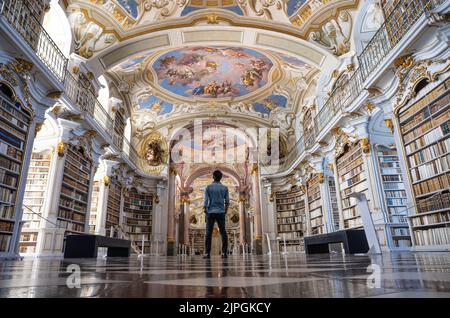 La bibliothèque fantastique de l'abbaye d'Admont Banque D'Images