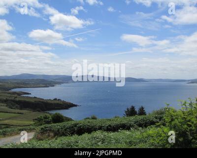 Vue sur Lough Swilly, vue depuis fort Dunree. Dunree est situé dans le nord de Co. Donegal Ireland, dans une région connue sous le nom d'Inshowen. Banque D'Images